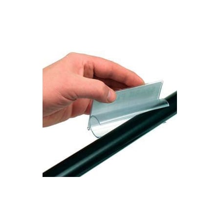 Aigner Index Label Holder 4" Long for 1" & 1-1/8" Dia. Material, Clear (25 pcs/pkg) AV2400